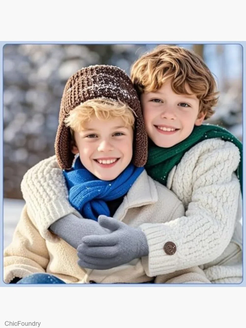 Stretchy Warm Knit Winter Gloves for Kids 5-10 Years 6 Pairs